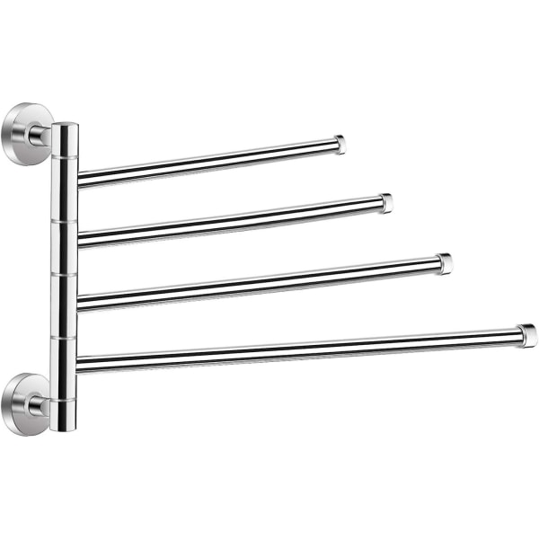 Handduksstång 4 Svängbara Armar Handduksställ 180 Grader Rotation Rostfri Handduksräcke Väggmonterad Swivel Handduksställ Badrum Kök
