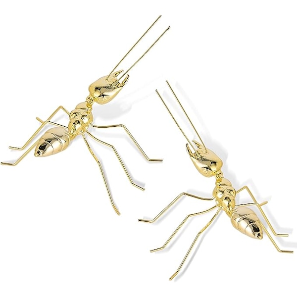 Guld Dyrefigurer Mini Myre Statue, Havekunst Messing Dekoration Dyr og Insekter, Hjem Hylder Dekoration Accenter Metal Myrer, Til Skrivebord, Spisebord, Tekop