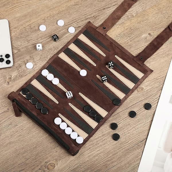 Backgammon brætspil bærbare backgammon-sæt til voksne rejsespil voksen rulledesign børns puslespilbræt A