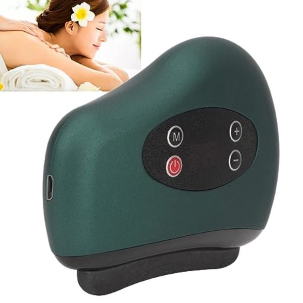 Ansikts- och kroppsskulpterande massageapparat för skrapning, uppvärmning och skrapning, elektrisk skrapapparat för armar och nacke (svart)