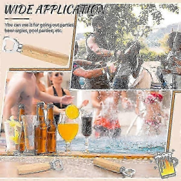 20 stk. flaskeåbner i rustfrit stål, bartender træ ølåbner, cider vinåbner, flaskeåbner med god kvalitet