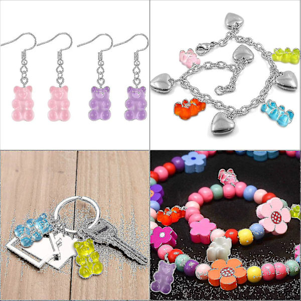 Gummibjörnar Resin Charm Berlocker Örhängen - Storlek, Färg: Björnar, 25 st