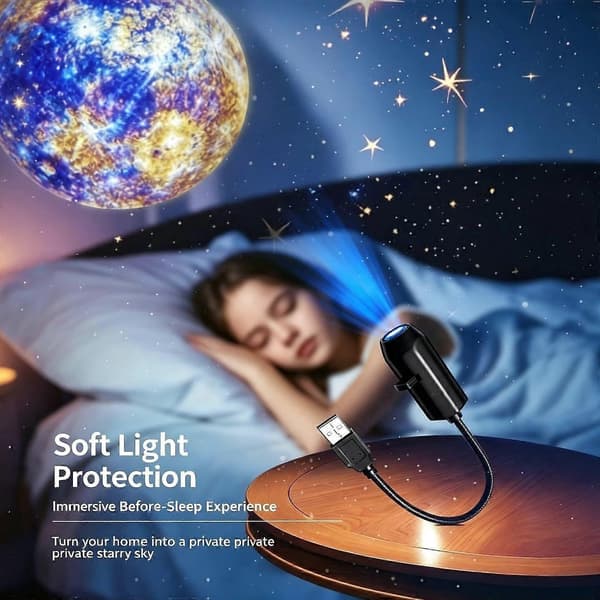 MultiTheme LED-projeksjonsnattlys, utskiftbare mønsterskiver, USB-pluggprojektor for hjemmeferieatmosfære-dekor B-6pcs