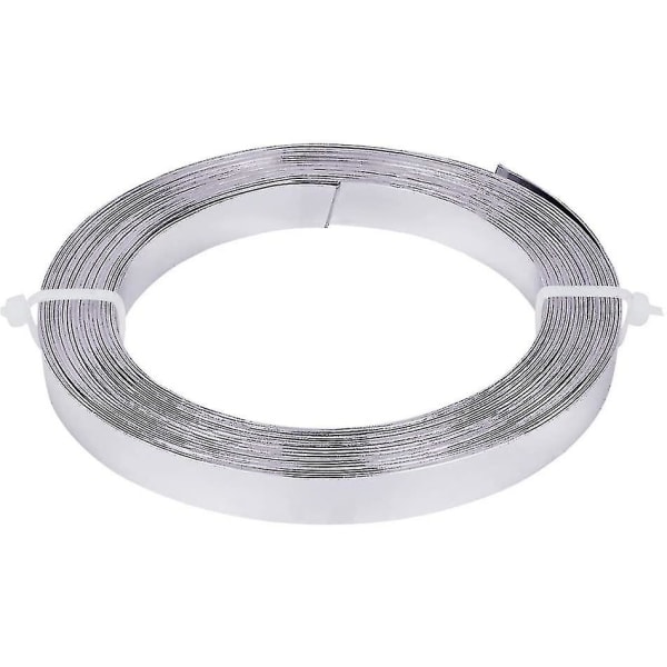 5 m (16,5 fod) 10 mm bred flad beading wire 18 gauge aluminium wire til bezel