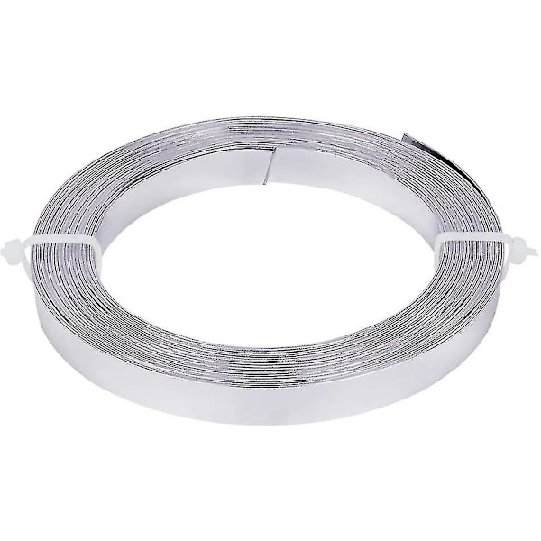 5m (16,5ft) 10mm Leveä Litteä Helmijohto 18 Gauge Alumiinilanka Bezelille