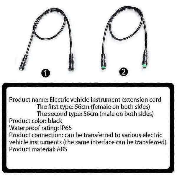 5-polet hun-til-hun Ebike-kabel til BBS01 Mid Motor Displayforlænger