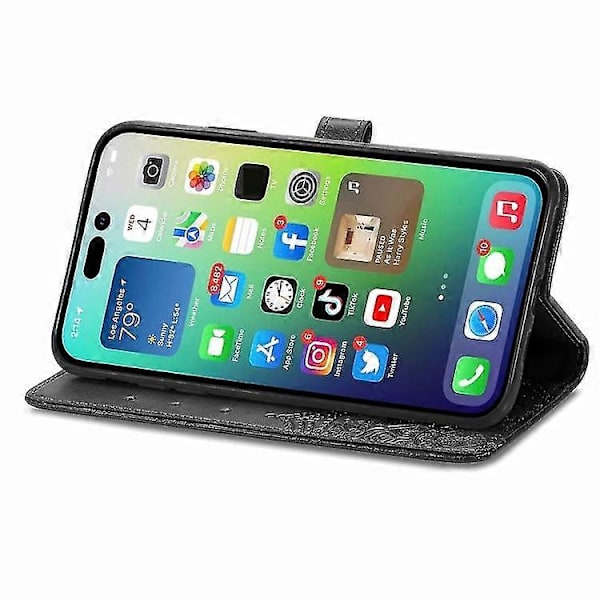 Mandala Präglat Läderfodral för iPhone 15