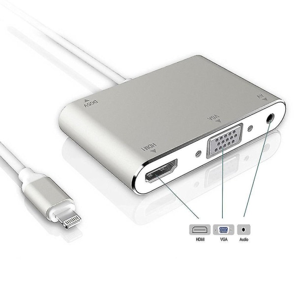 1080p Lightning till Hdmi Vga Audio Video Adapter Konverter för Apple
