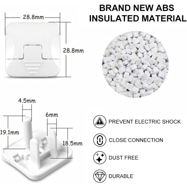 Stikkontaktdeksel Tre-Hulls Barnebeskyttende Deksel (30 Pakker) Baby Sikkerhet Elektrisk Beskytter