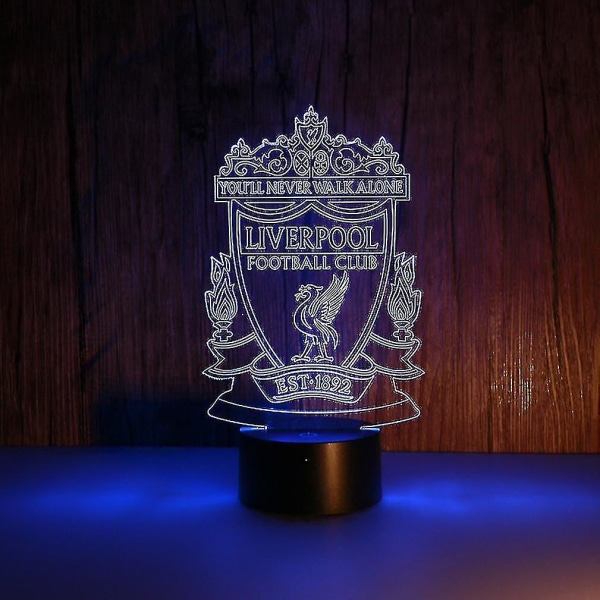 3D LED Nattlampa Liverpool Fotbollsklubb Barnrumslampa Animelampa