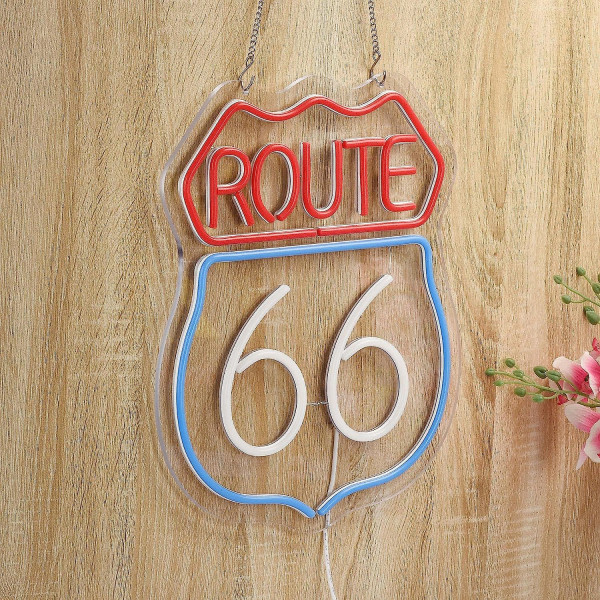 Historisk Route 66 Neon Skilt Øl Bar Hjem Kunst Man Cave Neon Lys Håndlavet Med Dæmpbar Afbryder Led Neon Lys Skilte Til Soveværelse