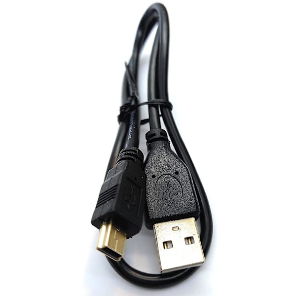 0,5 m Mini USB til USB 24AWG 2.0 Hi-speed 2.0 A-han til Mini-B 5-bens kabel Strøm- og datakabel (1,6ft, sorte guldstik)