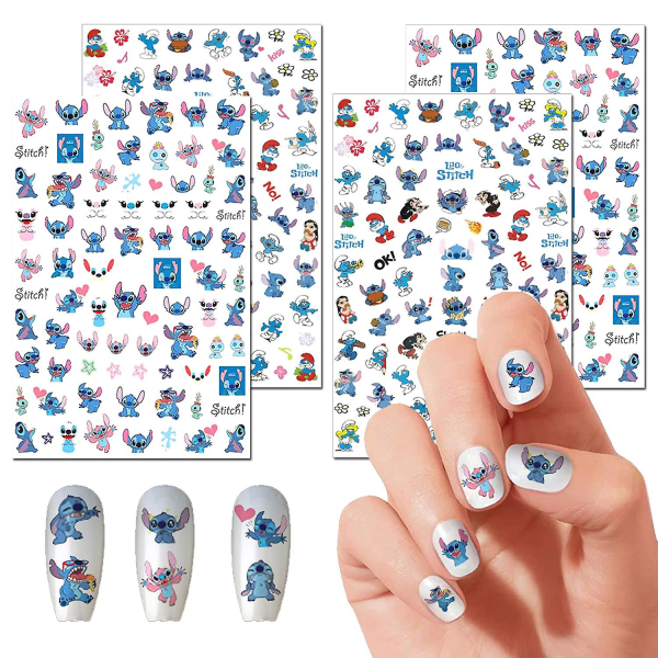 Sy Nail art Söta tecknade nail art 3d självhäftande nagelklistermärke Kawaii Designer Anime Nagelklistermärken för flickor Barn Kvinnor Manikyr