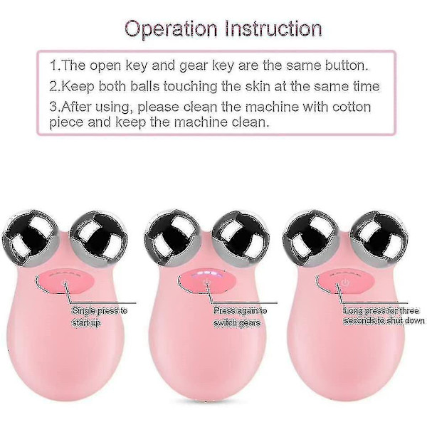 Ansiktsmassagevals, Ansiktslyftmassager, Kroppsmassage (1 styck) Rosa