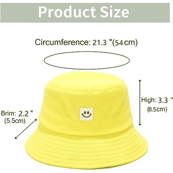 Børne Solhat Smil Ansigt Spand Hat til Piger Drenge Sommer Solbeskyttelse Bomuld Unisex Strand Cap