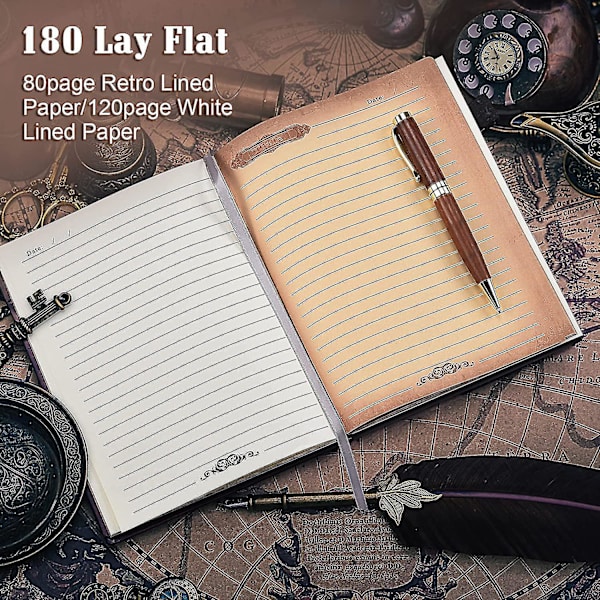 Läderjournal Vintage Notebook med penna