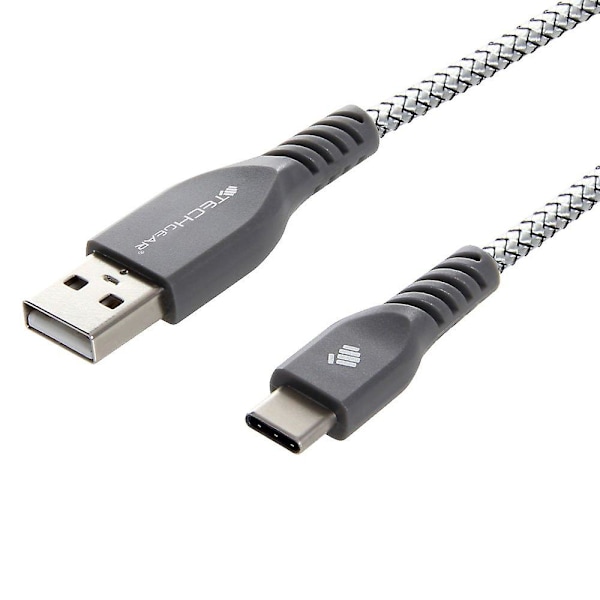 Sterk, slitesterk flettet USB-C lade- og datasynkroniseringskabel (1 fot/30 cm) Kompatibel med Samsung Tab S6 Lite, Tab A7 10,4\", T510,