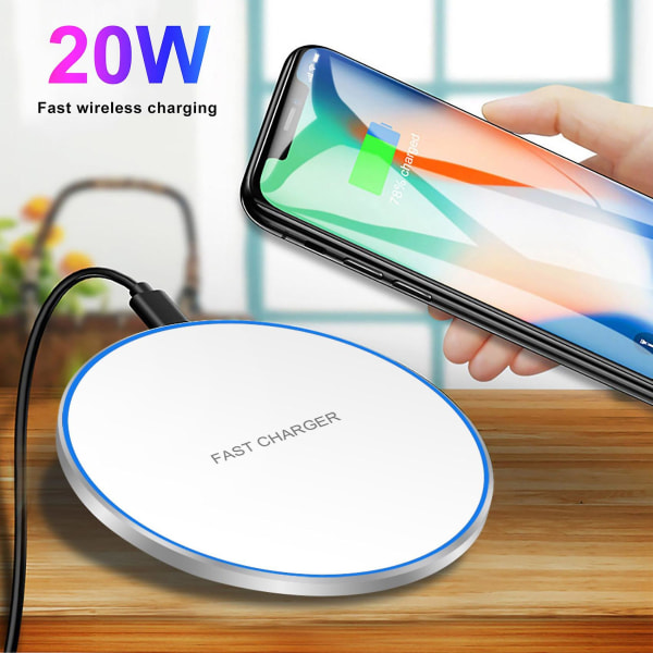 20W trådløs oplader hurtig opladning oplader trådløs oplader pad til trådløs oplader sort