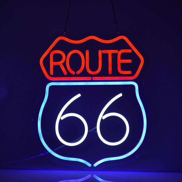 Historisk Route 66 Neon Skilt Øl Bar Hjem Kunst Man Cave Neon Lys Håndlavet Med Dæmpbar Afbryder Led Neon Lys Skilte Til Soveværelse