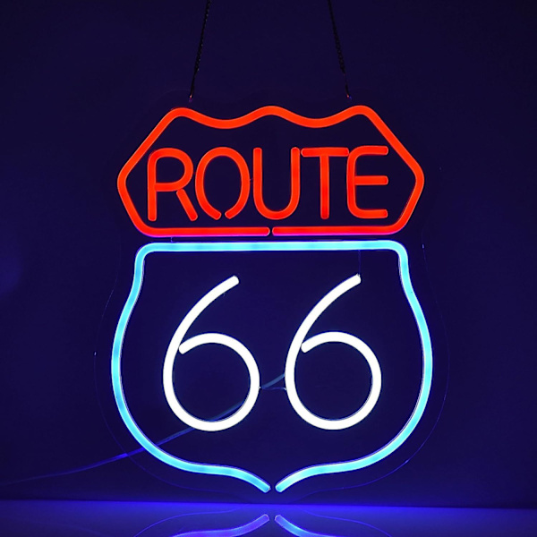 Historisk Route 66 Neon Skylt Öl Bar Hem Konst Man Cave Neon Ljus Handgjord Med Dimbar Strömbrytare Led Neon Ljus Skyltar För Sovrum