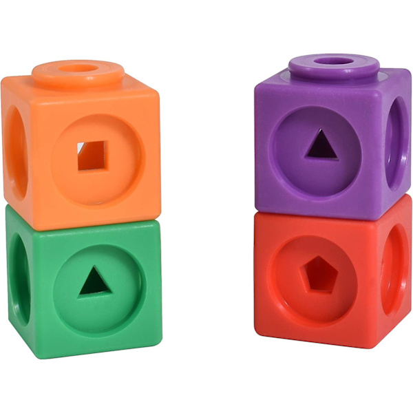 Matematik Kuber - Set med 100 - Koppling Kuber för Tidig Matematik - Koppling Manipulativ för Förskole- och Grundskoleåldersbarn