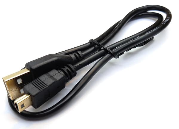 0,5 m Mini USB til USB 24AWG 2.0 Hi-speed 2.0 A-han til Mini-B 5pin kabel strøm og data ledning (1,6ft, sorte gullkontakter)
