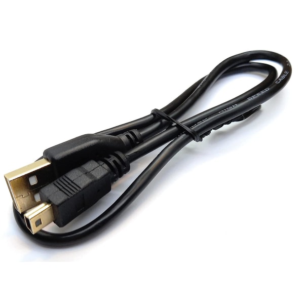 0,5 m:n Mini USB - USB 24AWG 2.0 Hi-Speed 2.0 A-uros - Mini-B 5-nastainen kaapeli Virta- ja datakaapeli (1,6 jalkaa, mustakultaiset liittimet)