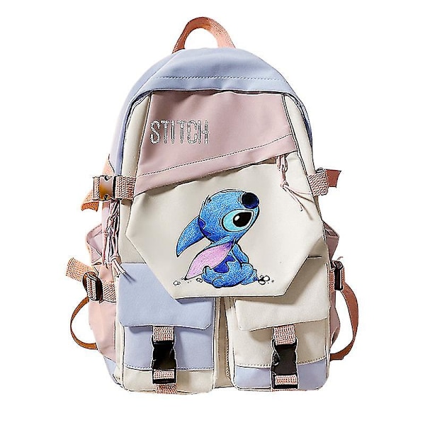 Lilo Stitch Skole Taske Print Farve Kontrast Rygsæk Mode Drenge Piger Studerende Børn Stor Kapacitet Taske Julegaver stil 1 style 3