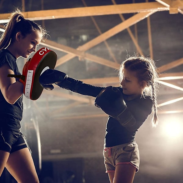 Buede boksepuder - Buede fokuspuder - Træningspuder - Håndmålspuder - Handsker - Træningspuder - Fokuspuder til kickboxing, karate, muay thai kick, sparring, dojo, m
