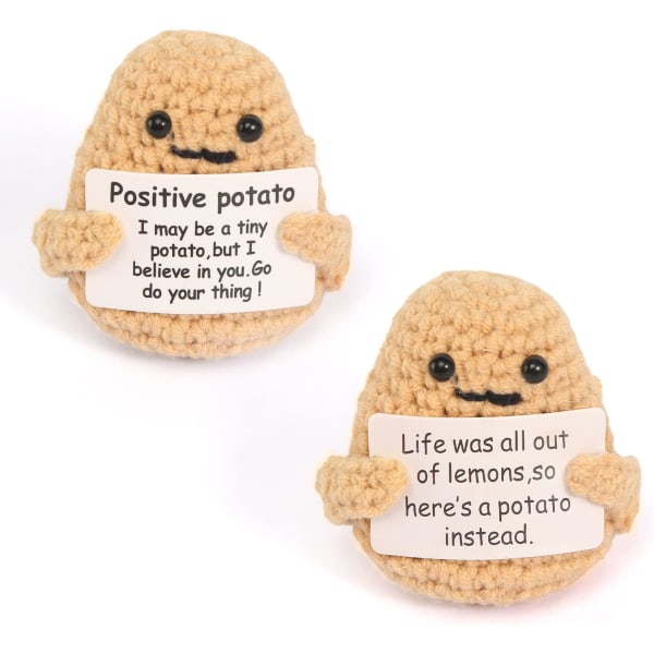 2 st positiva potatis stickning presenter, positiva presenter för kvinnor flickor pojkar positivitet presenter positiva affirmation presenter motivations presenter, lycka till presenter