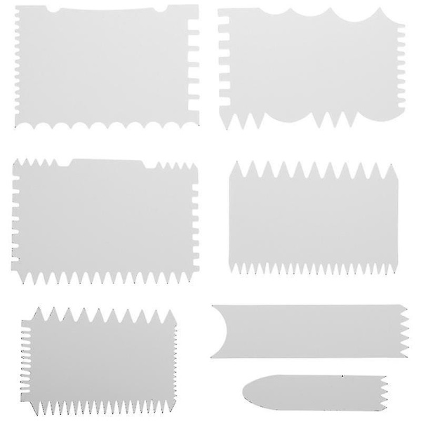 7 st akrylfärgskrapor DIY målningskonstskrapa vågdesign skrapor