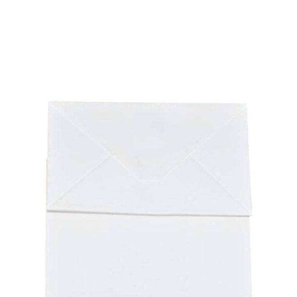 25 pakke 10,2x4,7x12,9 tommer Medium hvit kraftpapirposer med håndtak Bulk