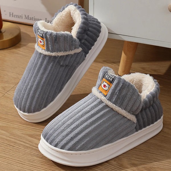 Varma tjocka utomhus bomullspadderade tofflor A 40-41