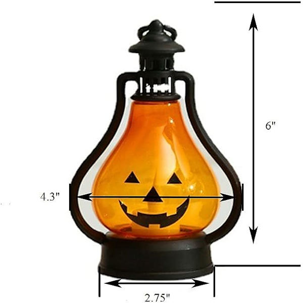 3 kpl Halloween-kurpitsakynttilälyhty LED-valot Kurpitsa Halloween-koristeisiin sisä- ja ulkotiloihin Piha Puutarha Nurmikon juhlat (A)