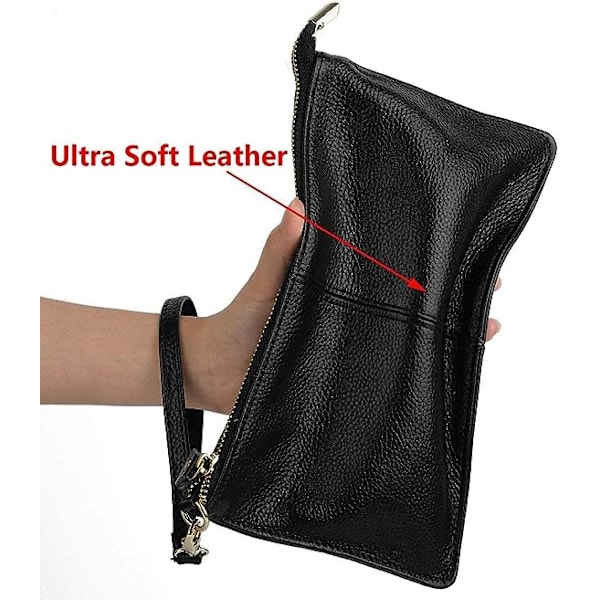Koppling Väska Handväska Dam Äkta Läder Stor Plånbok med Crossbody Axelkedja