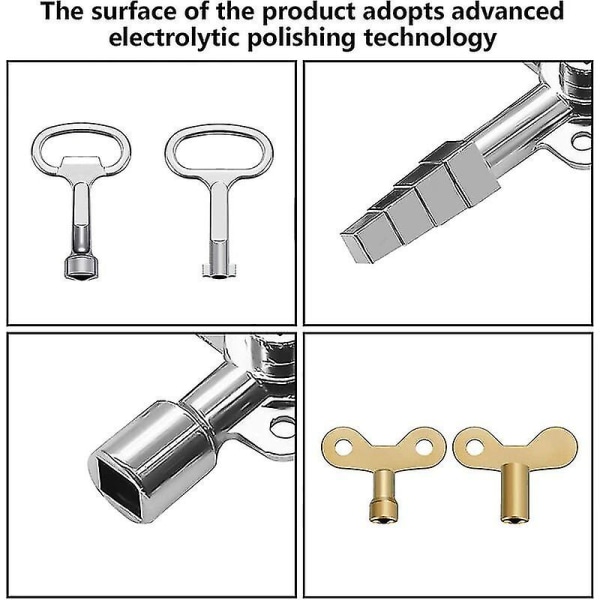 Ways Multifunktionsnøgle 6 Dele, Trekantsnøgle Vandhaneomskifter Nøgle Universal Krydsnøgle Hovednøgle, Til Vandmålere Radiatorer Gasmålere El
