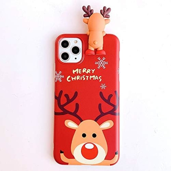 Case för iPhone 11 Pro Max, Merry Christmas Mjukt Silikon TPU 3D Söt snögubbe Tomte/älgmönster Ganska söt Premium Flexibelt case