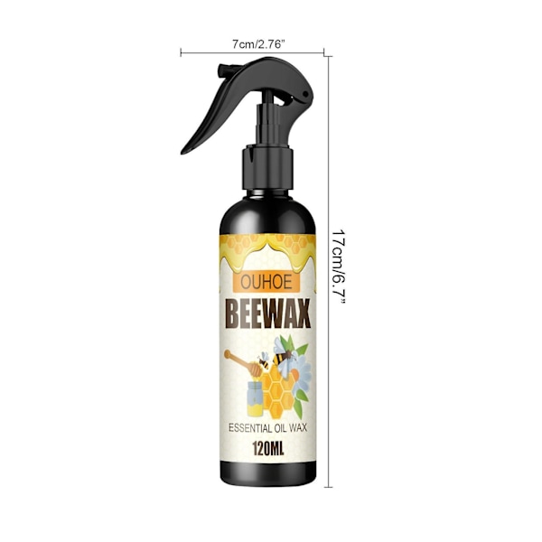 Black Friday 2023 120ml  2023 Ny Naturlig Mikromolekylær Bivoks Spray (1stk+1 Bomuld+1 Svampe)