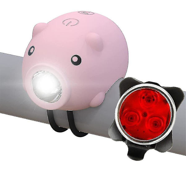 Pyörän valot ja takavalot, joissa on torvi, USB-ladattava