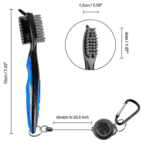 Rengöringsverktyg för golfklubbor för borsthuvud (blå)