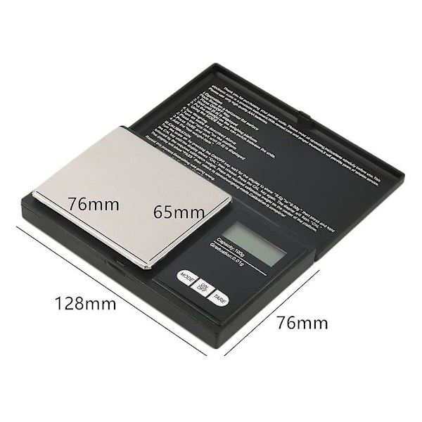 Digital præcisionsvægt 100g 0,01g Lommevægt Bærbar guldvægt med LCD-display til køkken Coo