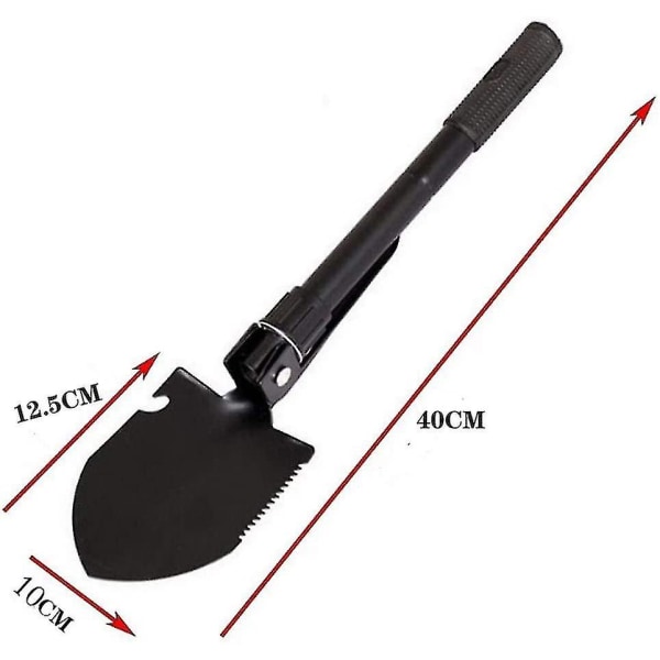 Nödsnöskyffel Militär Fällbar Spade, Spade Överlevnadsspade Fältverktyg Med Metallväska För Camping Handtag