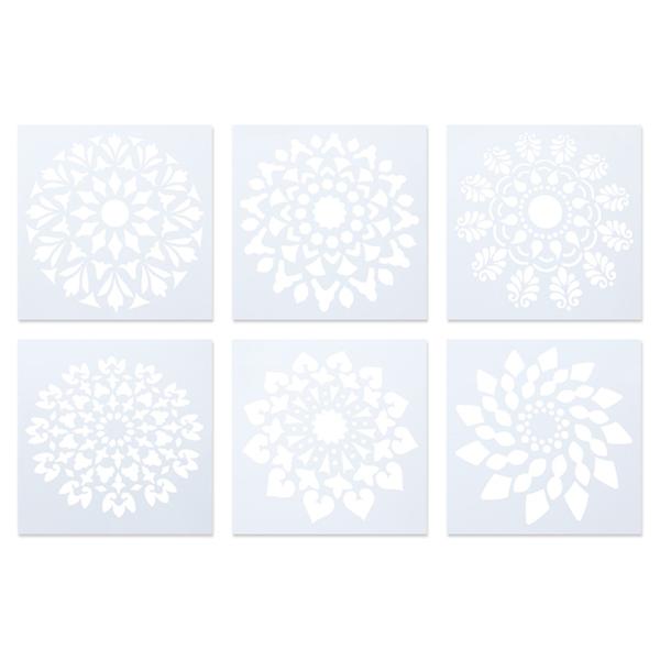 6 stk Stencilark Tegneskabeloner Mandala Dot Malingskabeloner Blomsterstencils Gør-det-selv-stencils