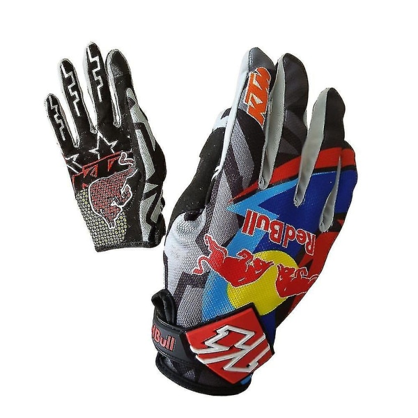 Red Bull Racing Full Finger Moto Bike Mountain Cross Country Klatrehansker Svart