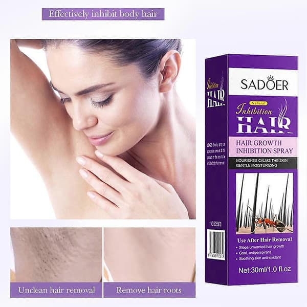 Hårhæmmende spray til permanent hårvækstreduktion 30 ml Smertefri Stop hårvækstspray til ansigt, ben, arme, armhuler 1pcs
