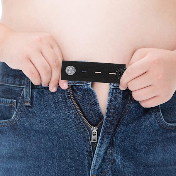 Justerbar Livviddeforlænger, 10 stk Elastiske Knapper Forlænger Bukser Livviddeudvidelse til Bukser Jeans Gravide Bukser (Blandet Farve)