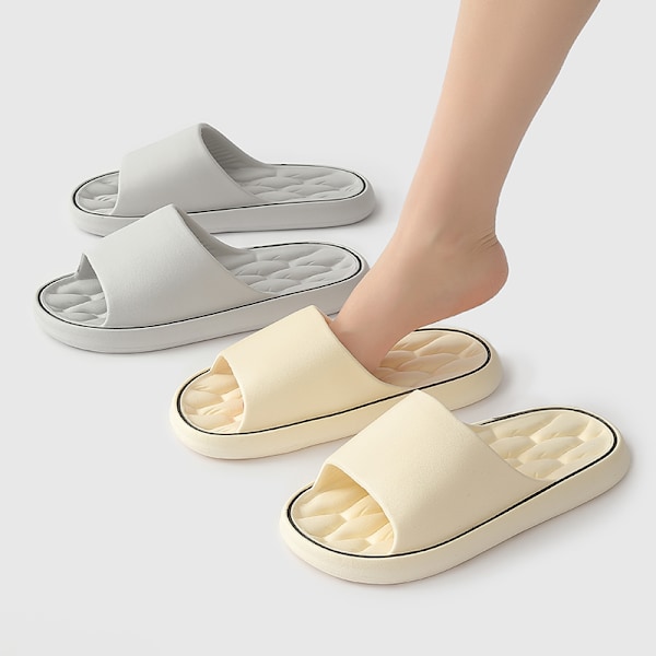 Sommar Nya Molnslippers Herr Dam Strand Sandaler Tjock Plattform EVA Mjuk Sula Mode Flip Flops Par Hem Skor Beige 38-39