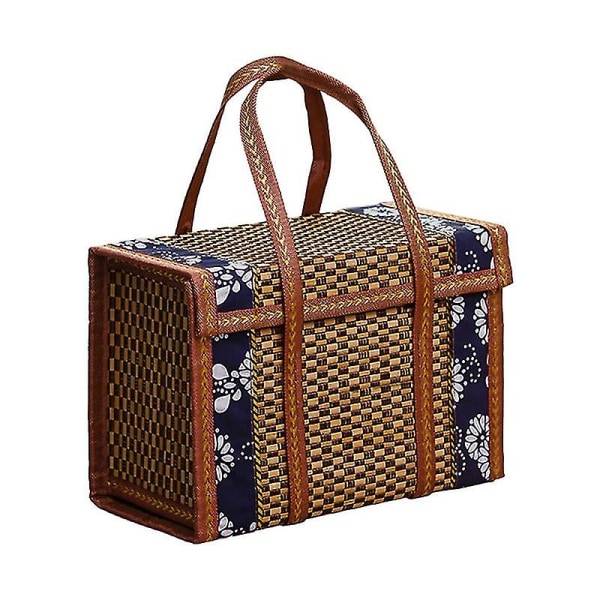 Multi-purpose Picnic Basket Bamboo Woven Basket Fruits Container Foldable Fruits Basket