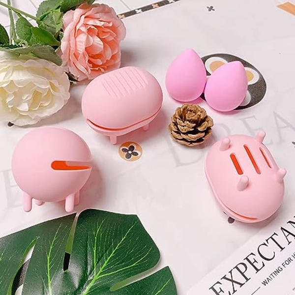 Beauty Blender Etui Rejse Makeup Svampebeholder Pink Beauty Blender Opbevaring Silikone Beauty Svampe Blenderbeholder Makeup Æg Puff Beholder Cosm