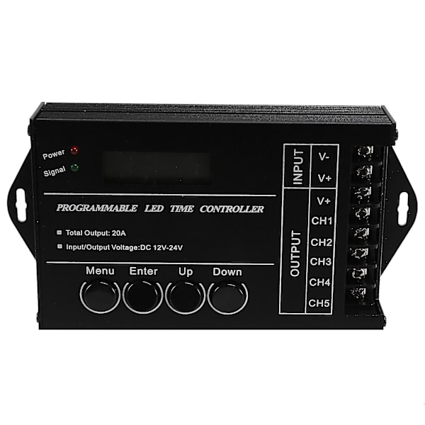 Tc420 Tidsprogrammerbar RGB LED-styrenhet DC12V-24V 5-kanals LED-dimmer